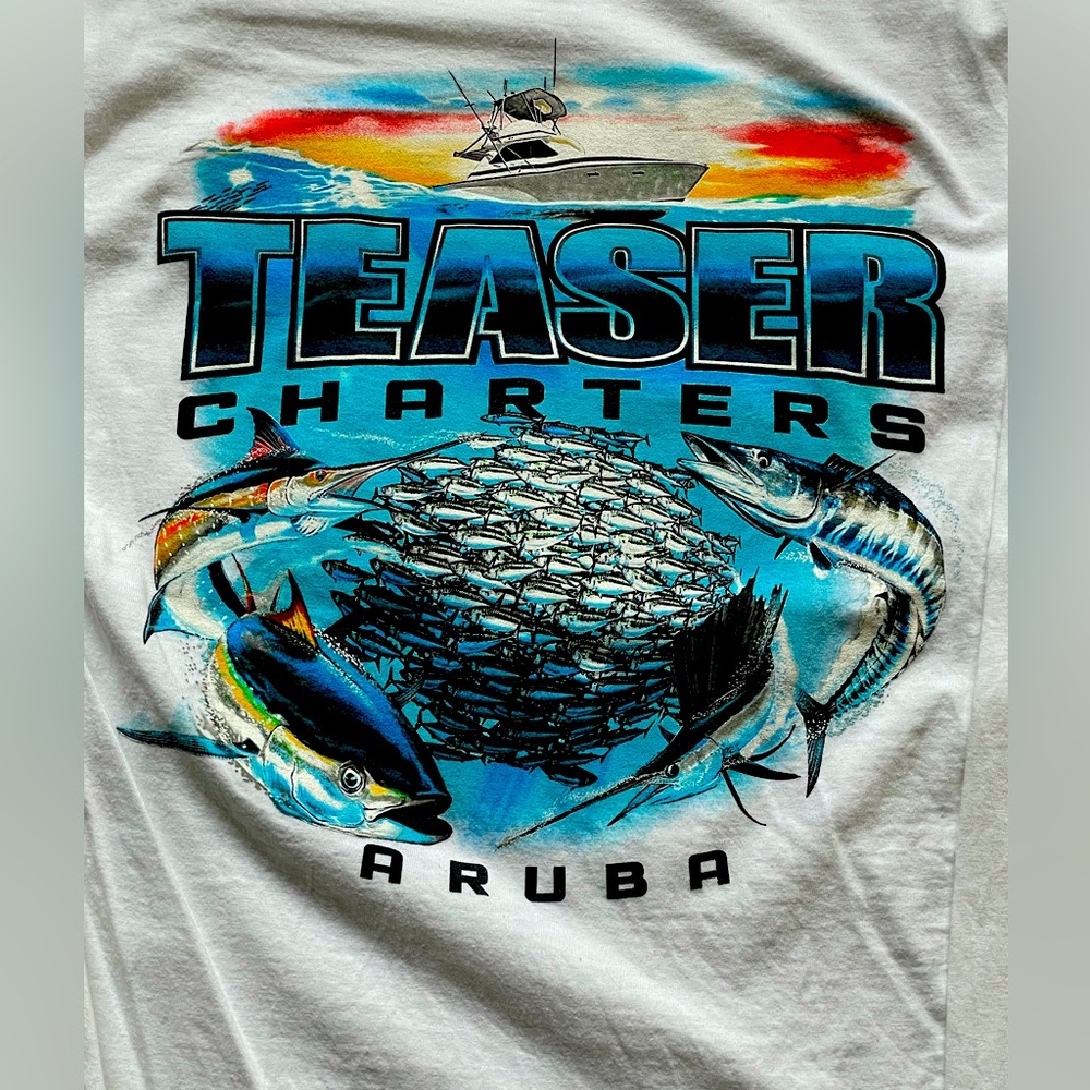 Red Tuna Shirt Club LS White T Shirt Sz Medium BRAND NEW
